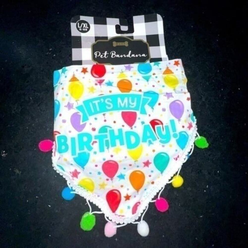 NWT DOG BIRTHDAY BANDANNA SZ L/XL